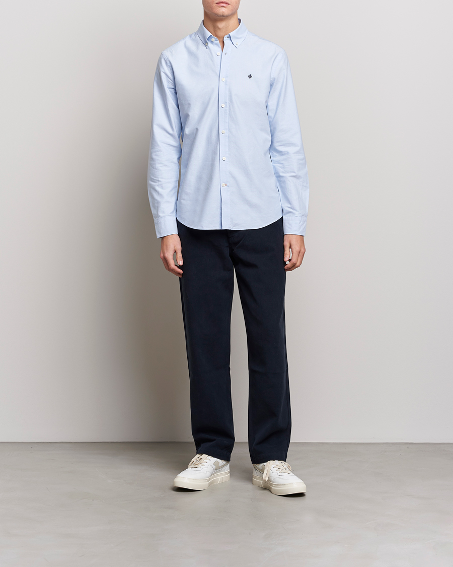 Men | Oxford Shirts | Morris | Oxford Button Down Cotton Shirt Light Blue