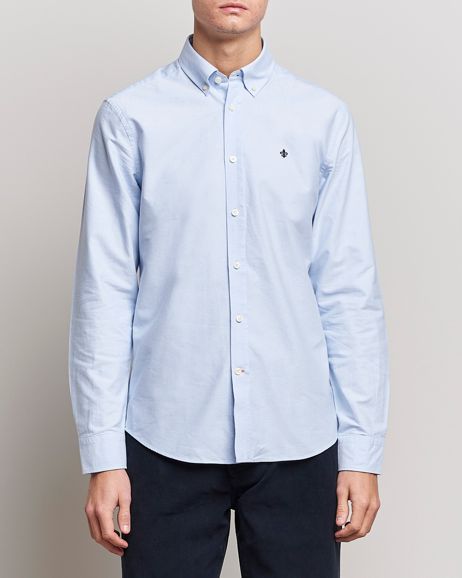 Men | Morris | Morris | Oxford Button Down Cotton Shirt Light Blue