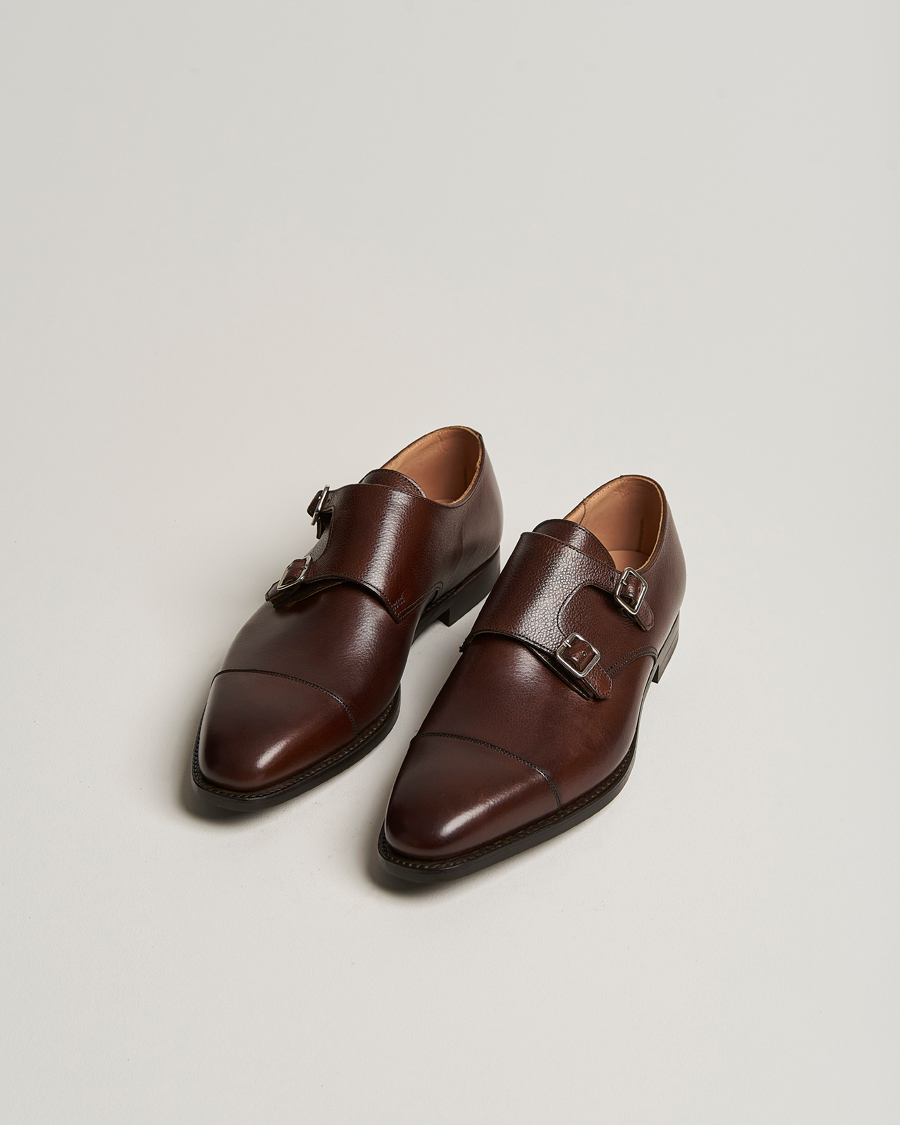 Men | Handmade Shoes | Crockett & Jones | Lowndes Monkstrap City Sole Dark Brown Calf