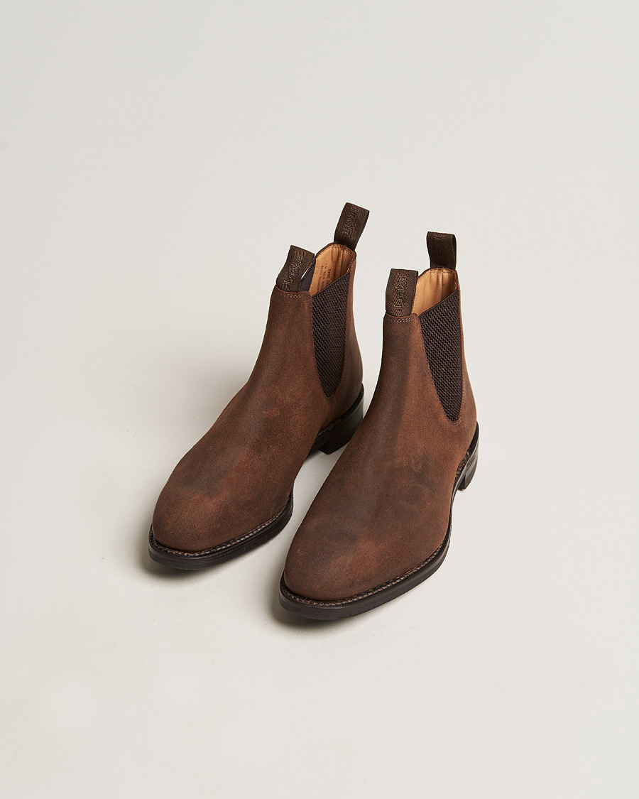 Men | Loake 1880 | Loake 1880 | Chatsworth Chelsea Boot Brown Waxed Suede
