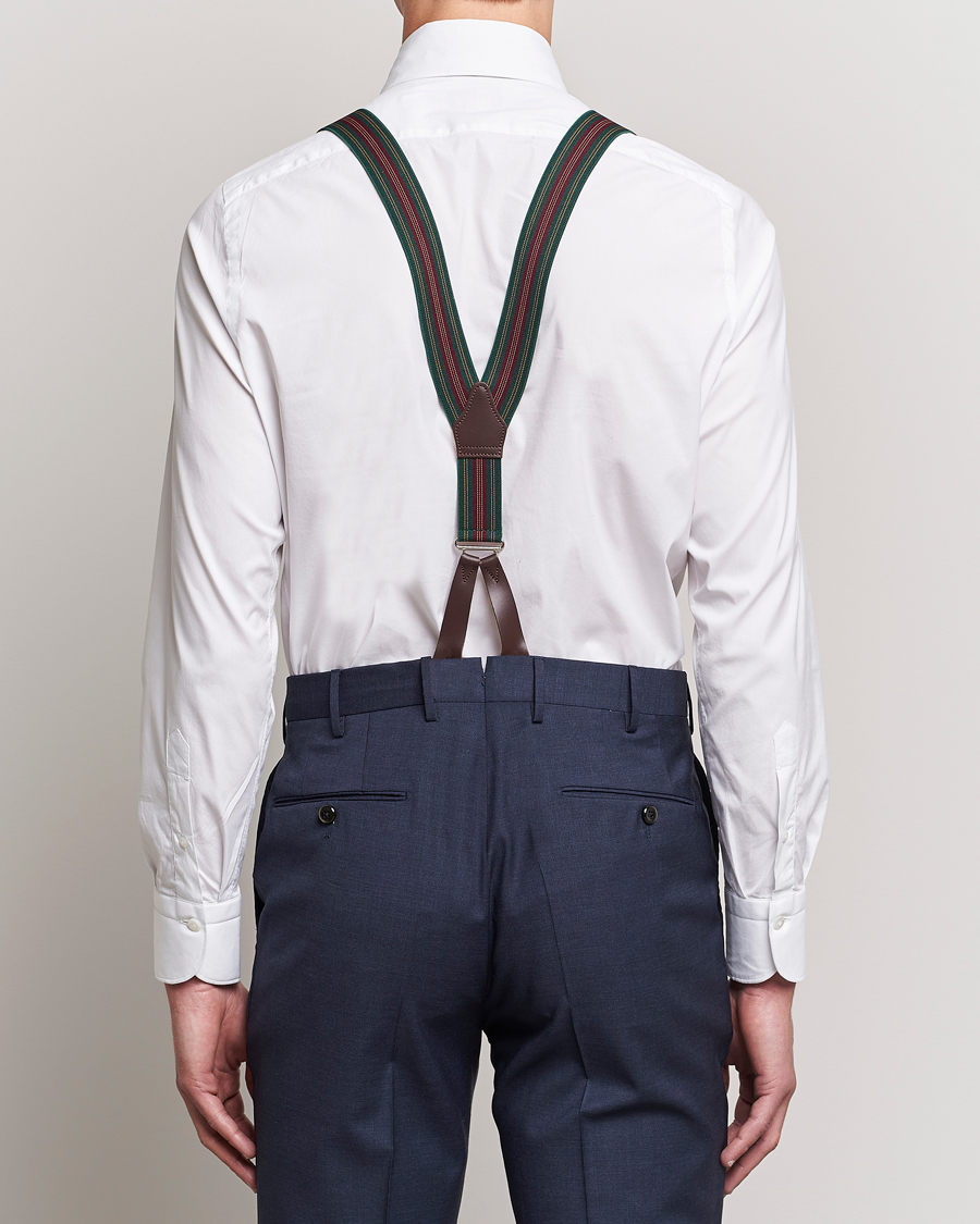 Men | Albert Thurston Flat End Army Braces 35mm Green | Albert Thurston | Flat End Army Braces 35mm Green