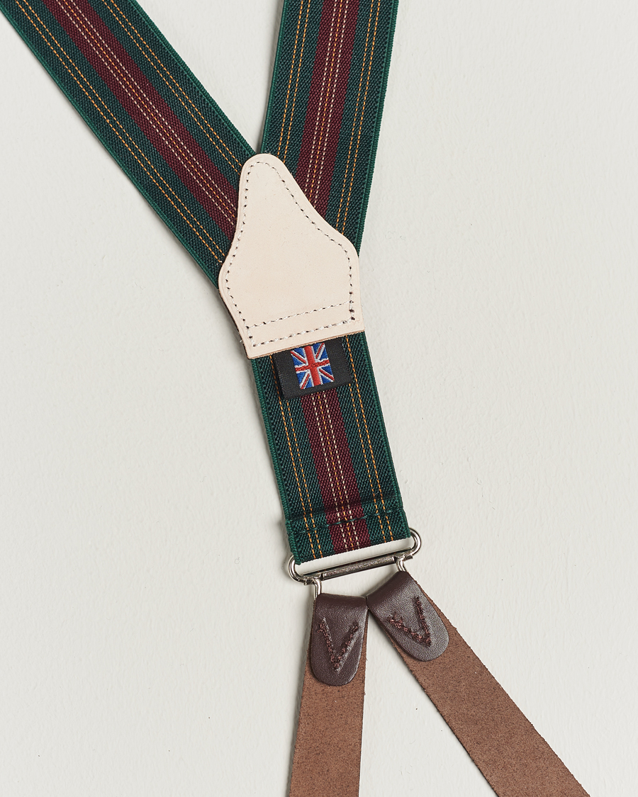 Men | Albert Thurston Flat End Army Braces 35mm Green | Albert Thurston | Flat End Army Braces 35mm Green
