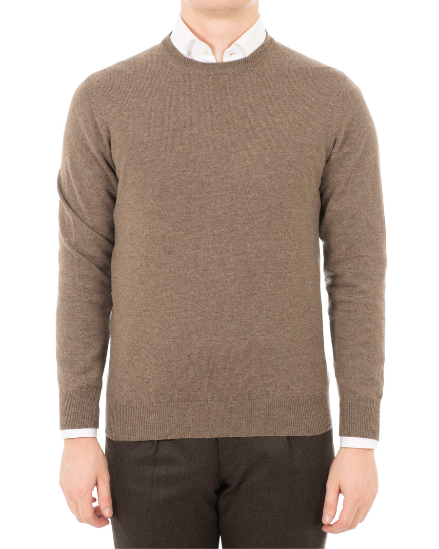 Men | Sweaters & Knitwear | Piacenza Cashmere | Cashmere Crew Neck Sweater Brown