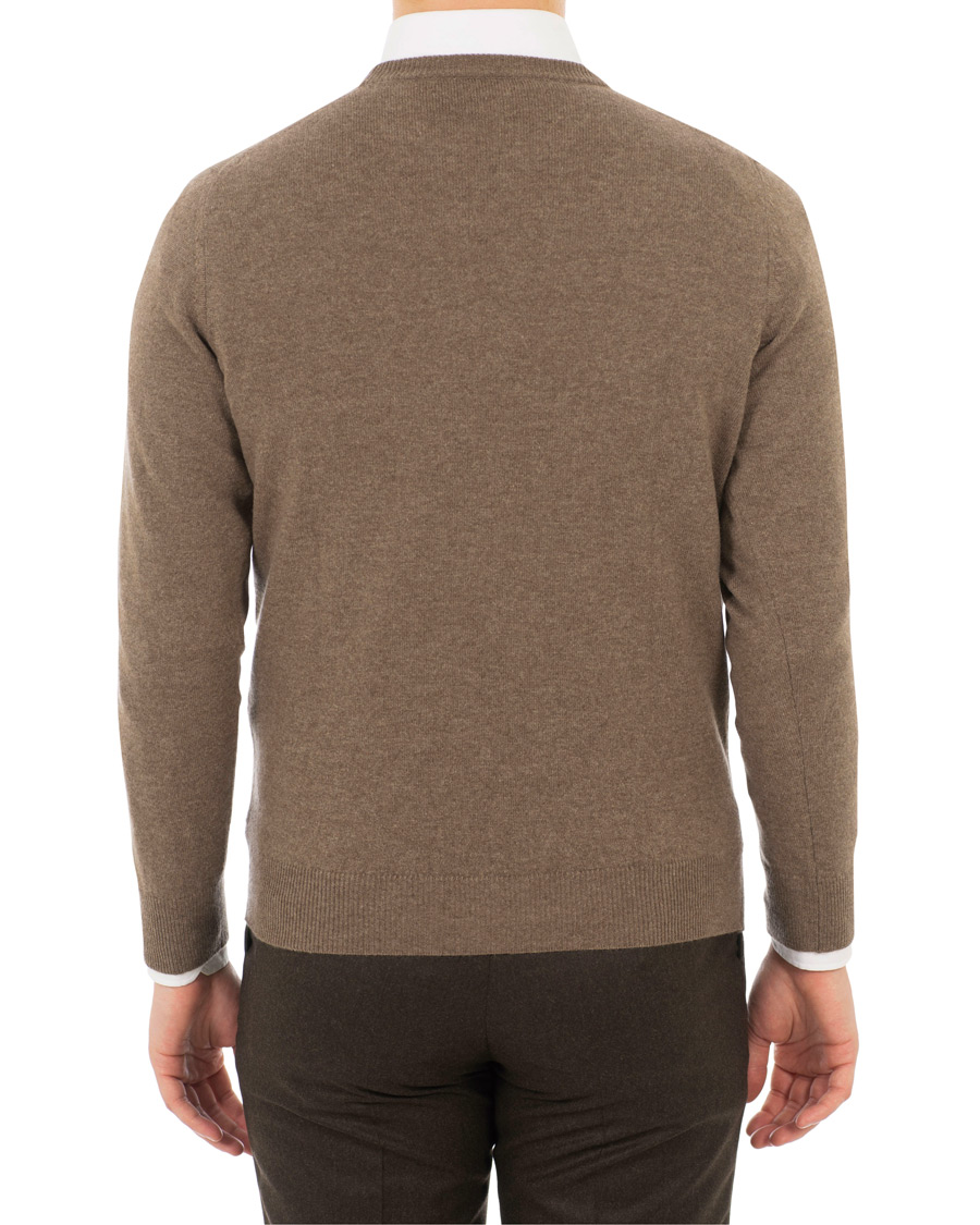 Men | Sweaters & Knitwear | Piacenza Cashmere | Cashmere Crew Neck Sweater Brown