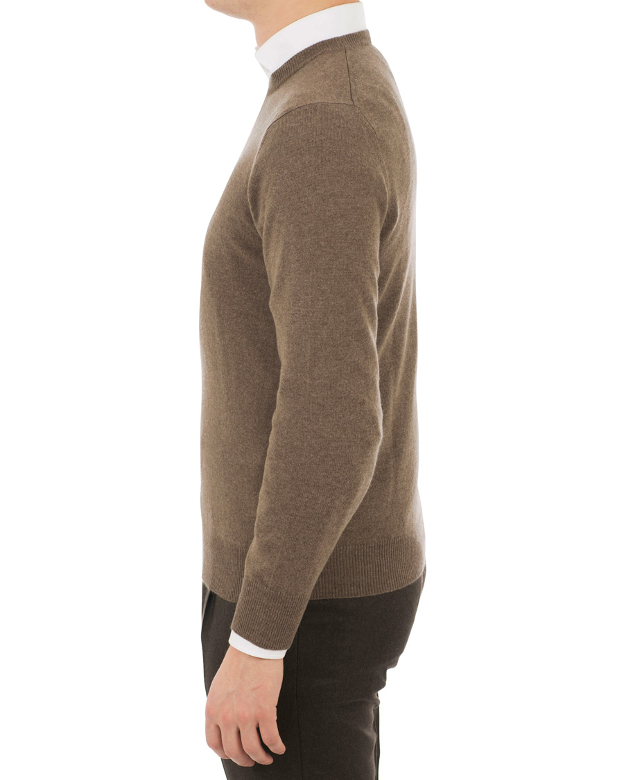 Men | Sweaters & Knitwear | Piacenza Cashmere | Cashmere Crew Neck Sweater Brown