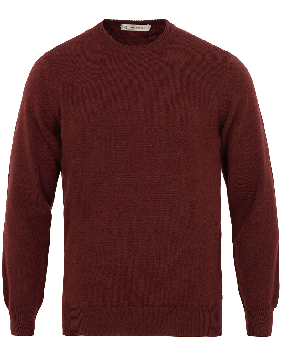 Men | Sweaters & Knitwear | Piacenza Cashmere | Cashmere Crew Neck Sweater Burgundy