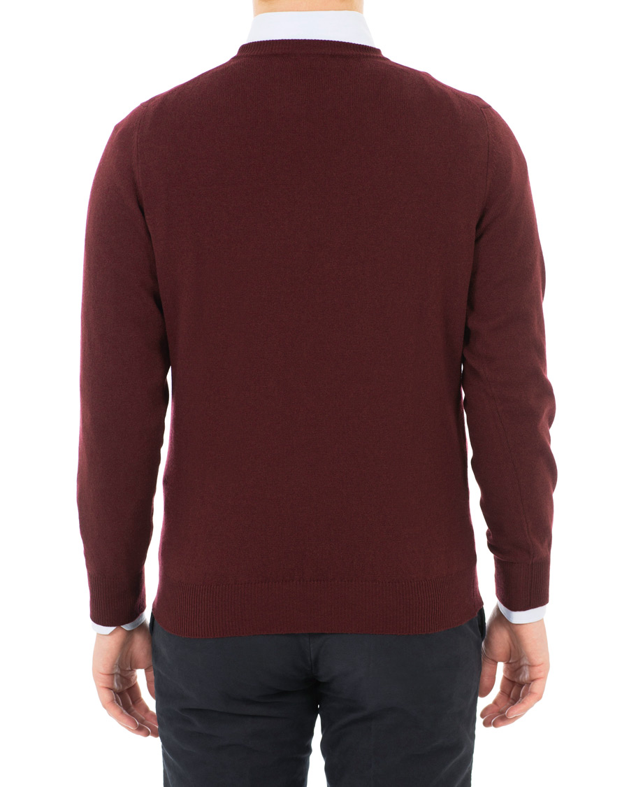 Men | Sweaters & Knitwear | Piacenza Cashmere | Cashmere Crew Neck Sweater Burgundy