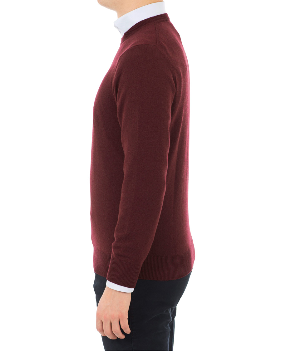 Men | Sweaters & Knitwear | Piacenza Cashmere | Cashmere Crew Neck Sweater Burgundy