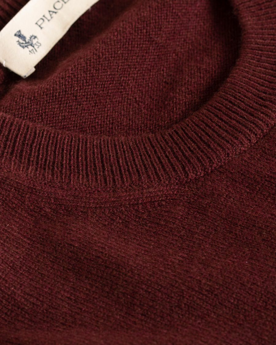 Men | Sweaters & Knitwear | Piacenza Cashmere | Cashmere Crew Neck Sweater Burgundy