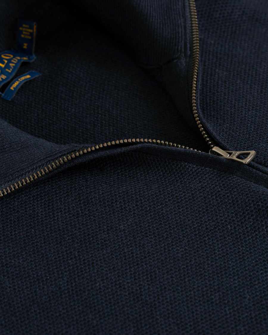 Men | Sweaters & Knitwear | Polo Ralph Lauren | Texture  Half Zip Navy Heather