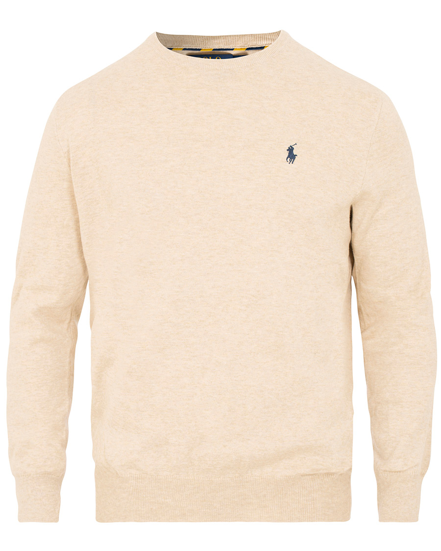 Men | Sweaters & Knitwear | Polo Ralph Lauren | Pima Cotton Crew Neck Pullover Sand Heather