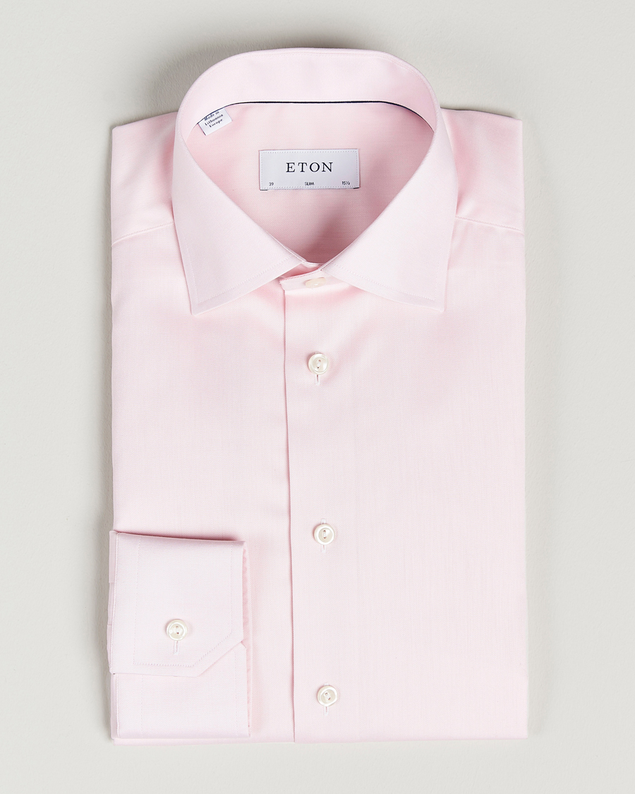Men | Shirts | Eton | Slim Fit Signature Twill Shirt Pink