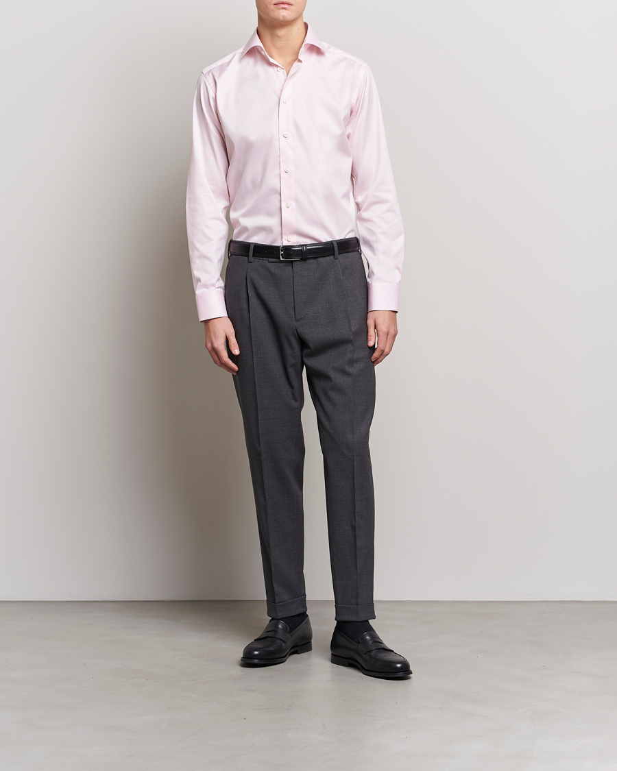 Men | Business Shirts | Eton | Slim Fit Signature Twill Shirt Pink