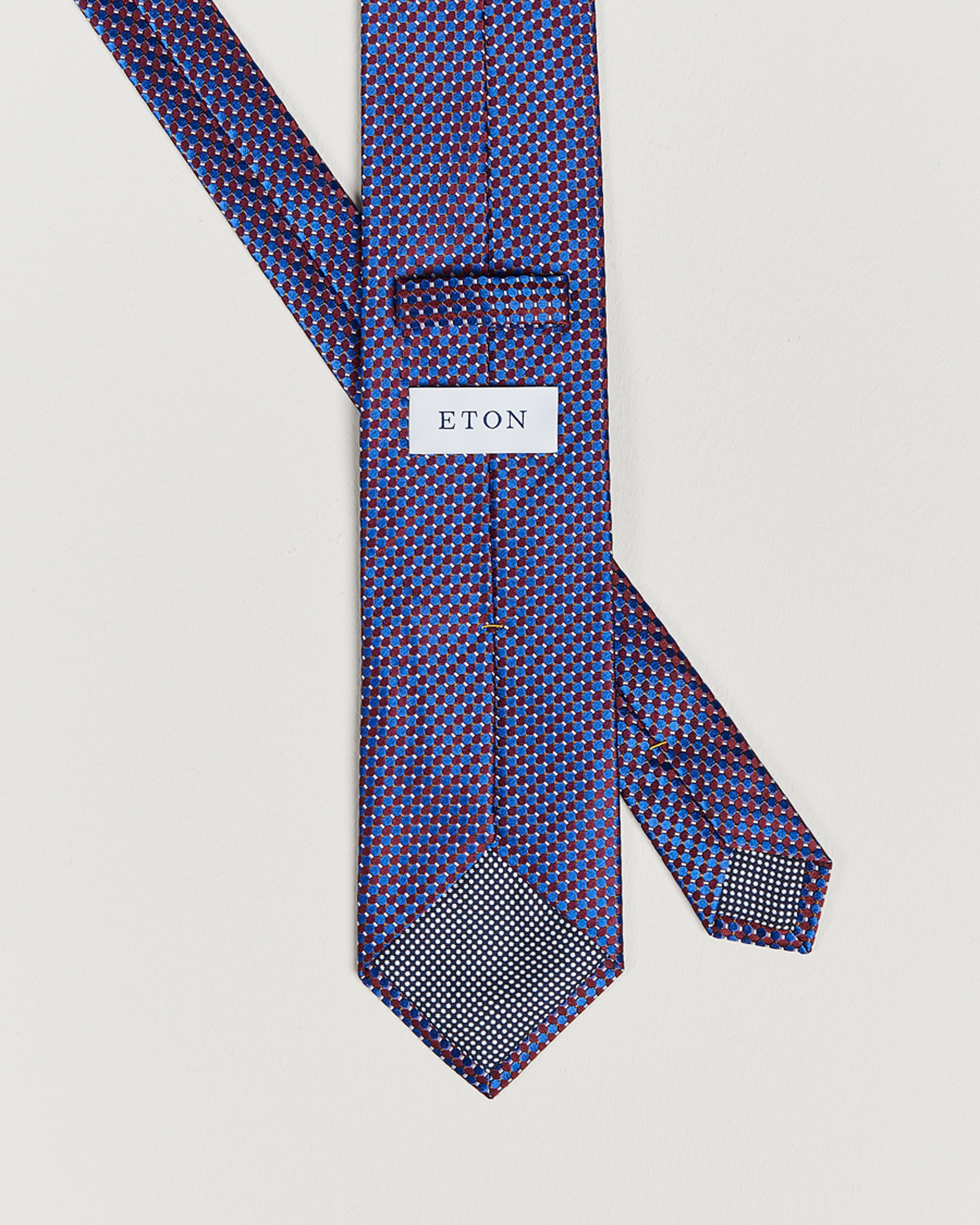 Men | Ties | Eton | Silk Geometric Weave Tie Blue/Red