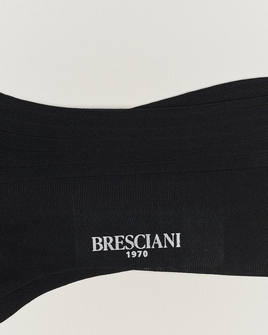 Men | Bresciani | Bresciani | Cotton Ribbed Short Socks Black