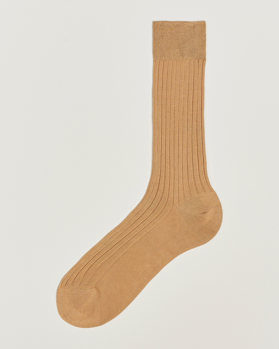 Men | Underwear & Socks | Bresciani | Cotton Ribbed Short Socks Light Khaki