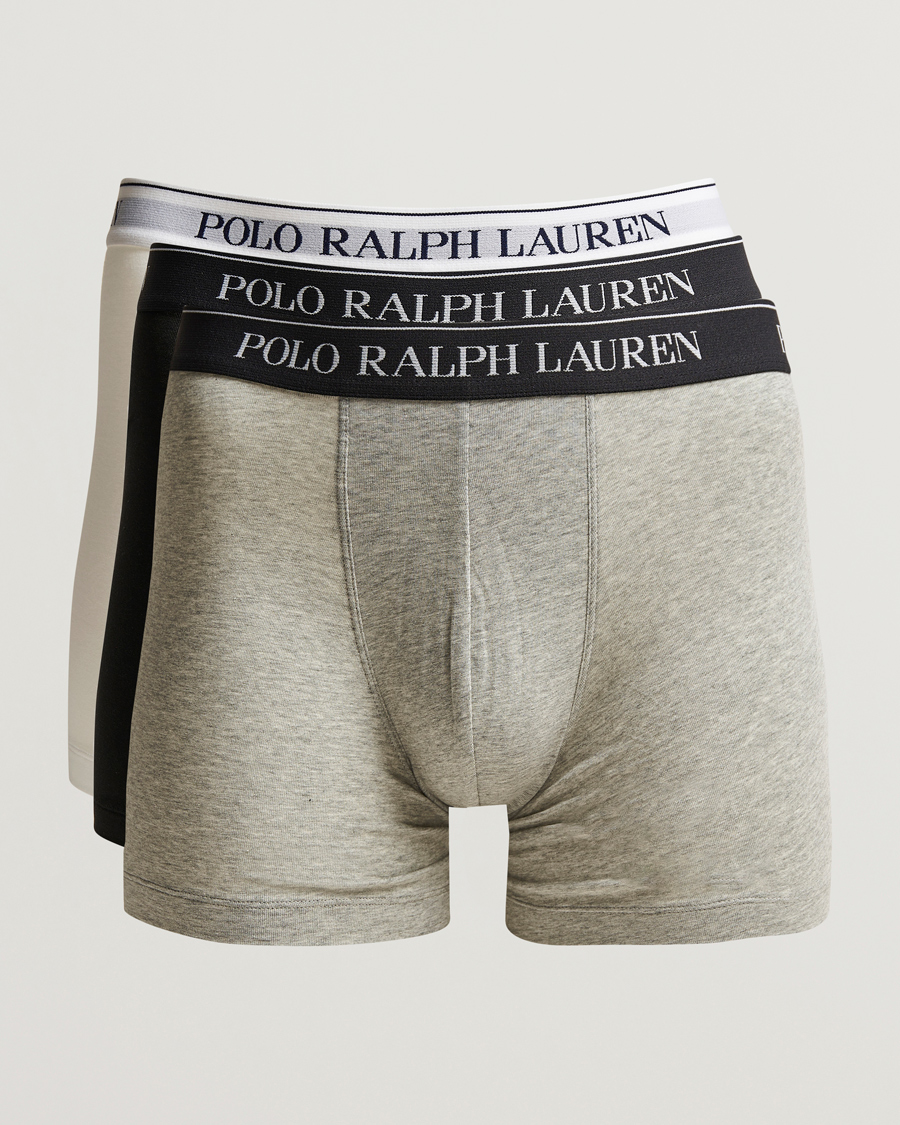 Men | Underwear & Socks | Polo Ralph Lauren | 3-Pack Stretch Boxer Brief White/Black/Grey