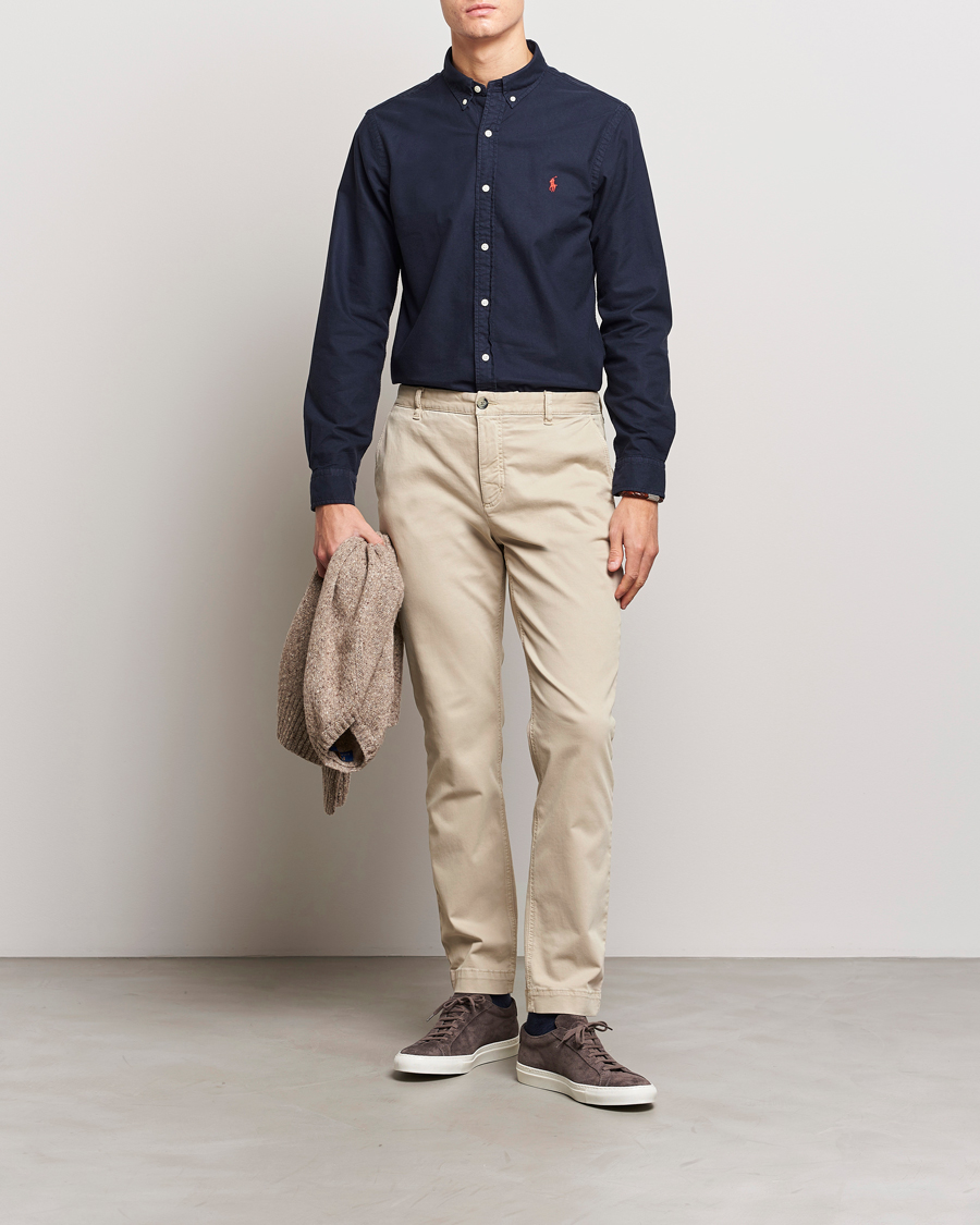 Men | Shirts | Polo Ralph Lauren | Slim Fit Garment Dyed Oxford Shirt Navy