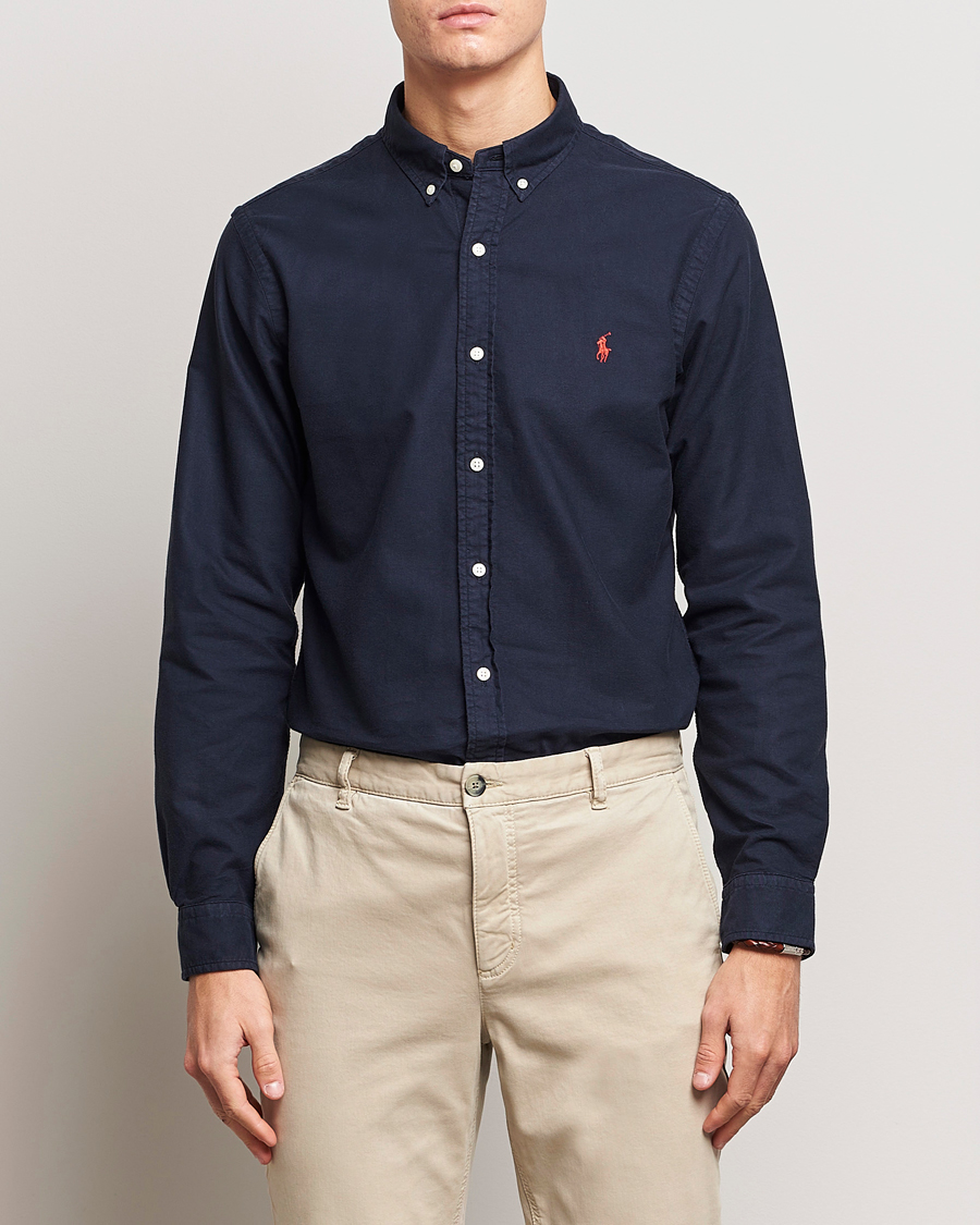Men | Polo Ralph Lauren | Polo Ralph Lauren | Slim Fit Garment Dyed Oxford Shirt Navy