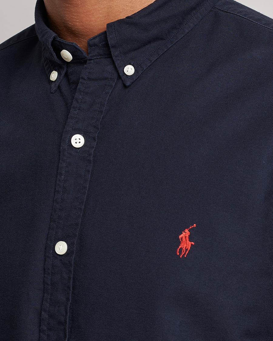 Men | Shirts | Polo Ralph Lauren | Slim Fit Garment Dyed Oxford Shirt Navy