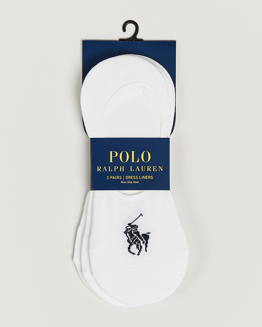 Men | Underwear & Socks | Polo Ralph Lauren | 3-Pack No Show Big Pony Pony Socks White