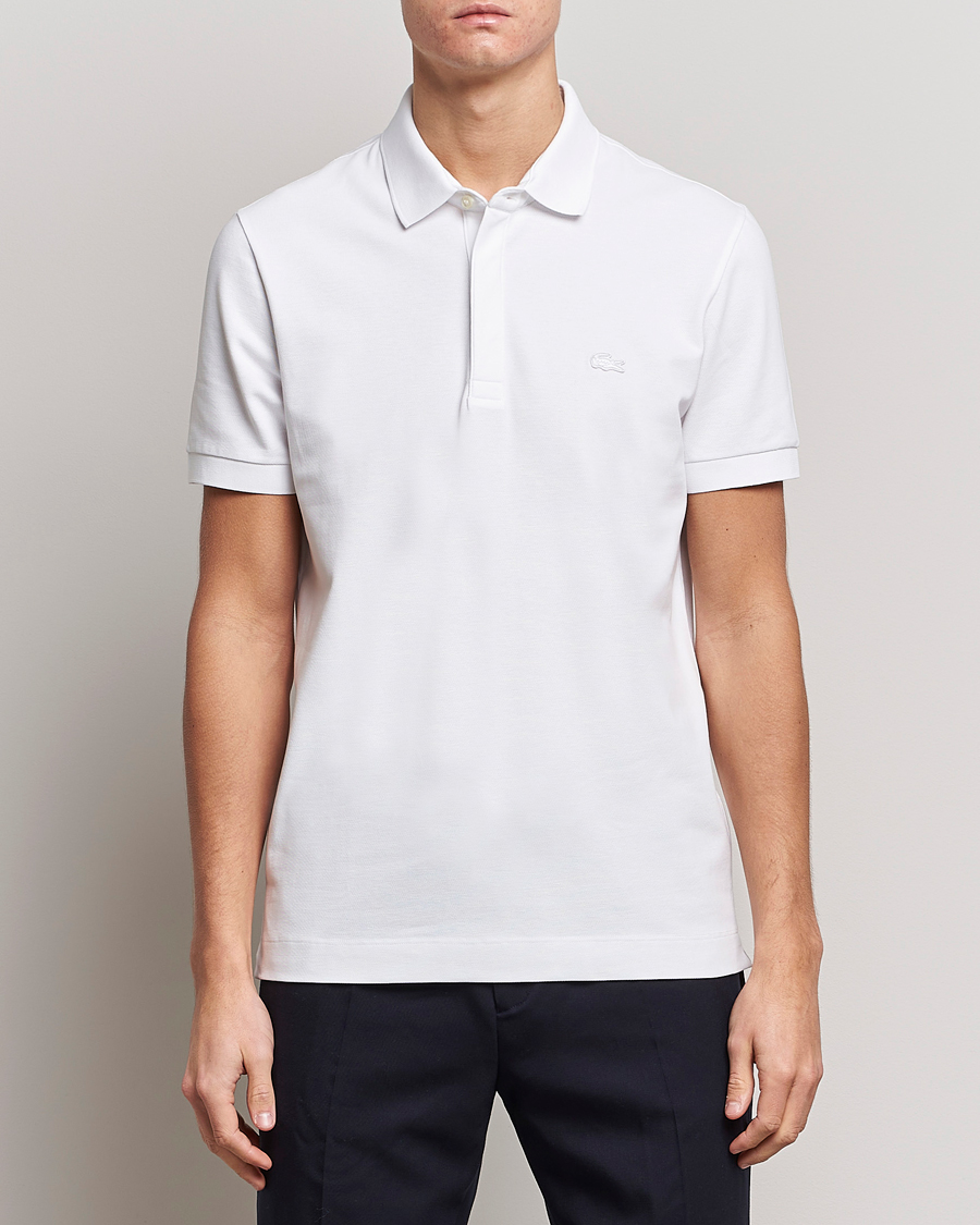 Men | Polo Shirts | Lacoste | Regular Fit Tonal Crocodile Poloshirt White