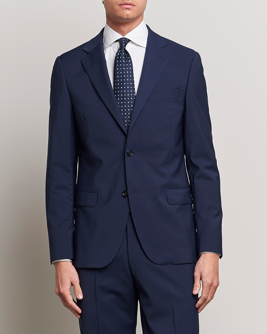 Men | Suit Jackets | Oscar Jacobson | Edmund Wool Blazer Mid Blue