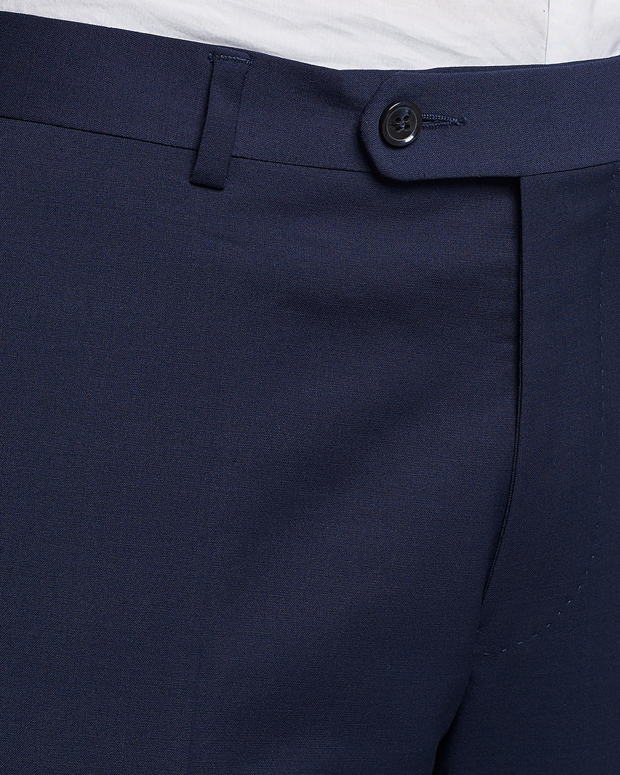 Men | Trousers | Oscar Jacobson | Denz Wool Stretch Trousers Blue
