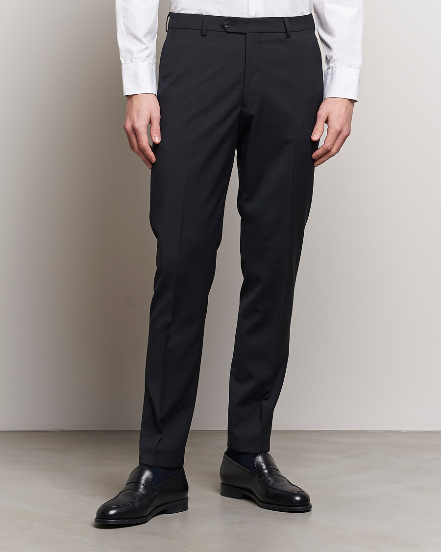 Men |  | Oscar Jacobson | Denz Wool Stretch Trousers Black