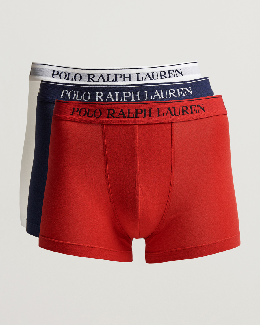Men | Underwear & Socks | Polo Ralph Lauren | 3-Pack Trunk Red/White/Navy