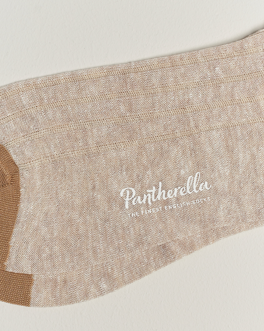 Men |  | Pantherella | Hamada Linen/Cotton/Nylon Sock Beige