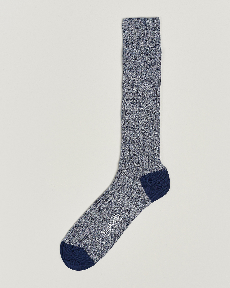Men | Underwear & Socks | Pantherella | Hamada Linen/Cotton/Nylon Sock Indigo