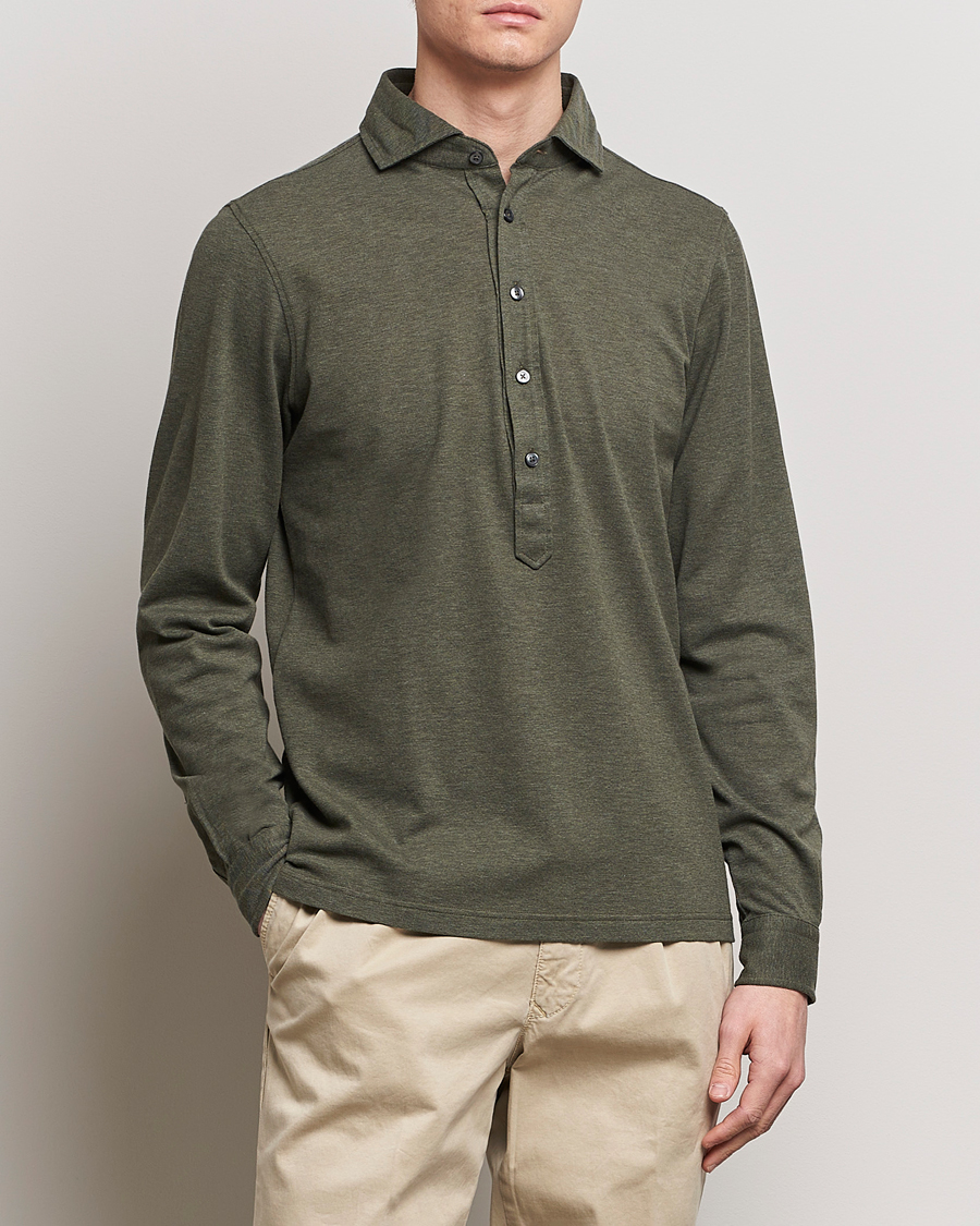 Men | Casual Shirts | Gran Sasso | Popover Shirt Olive