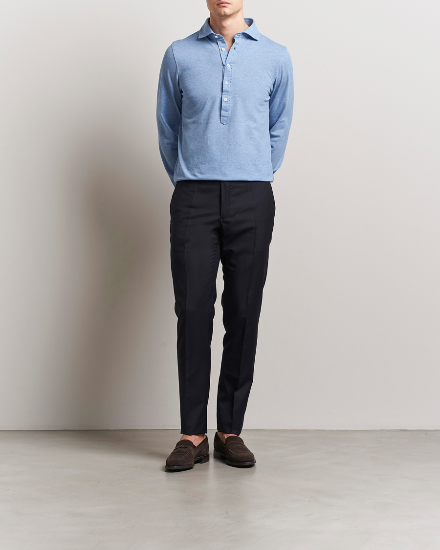 Men | Shirts | Gran Sasso | Popover Shirt Light Blue