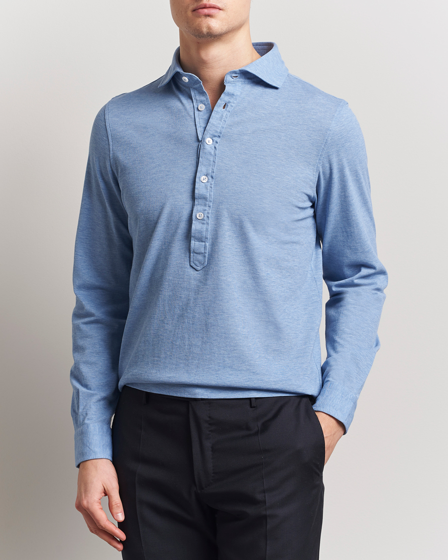 Men | Shirts | Gran Sasso | Popover Shirt Light Blue