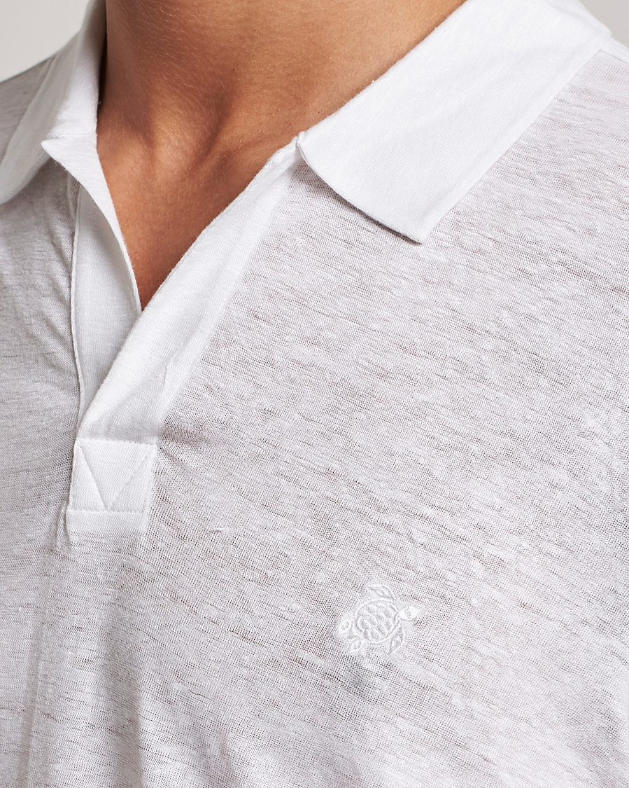 Men | Polo Shirts | Vilebrequin | Jersey Linen Polo Blanco
