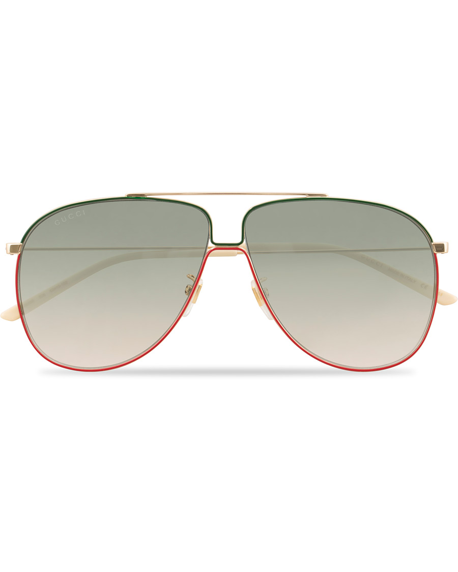 Men | Gucci GG0440S Sunglasses Gold/Green | Gucci | GG0440S Sunglasses Gold/Green