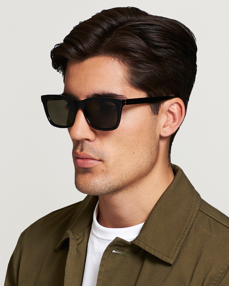Men | Square Frame Sunglasses | Gucci | GG0449S Sunglasses Black/Gold/Brown