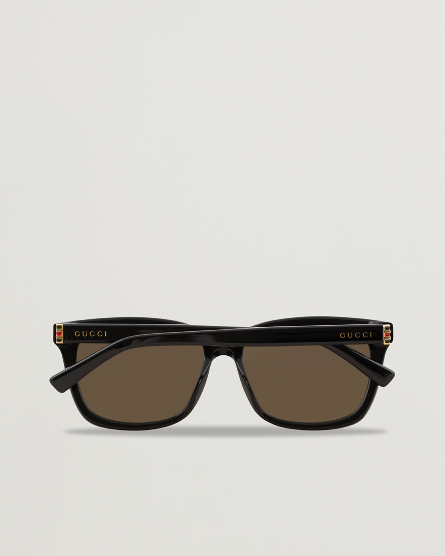 Gucci GG0449S Sunglasses Black/Gold/Brown at 