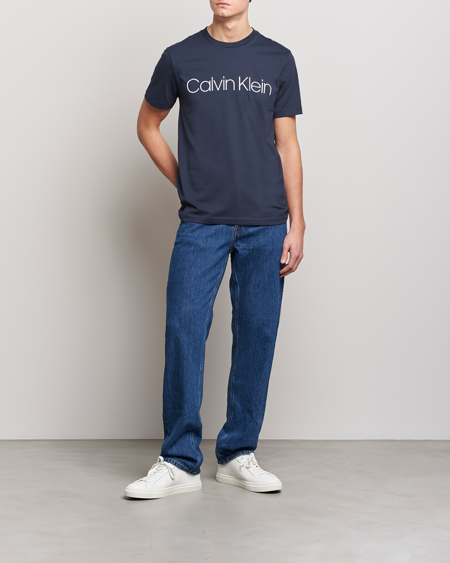 Men | T-Shirts | Calvin Klein | Front Logo Tee Navy