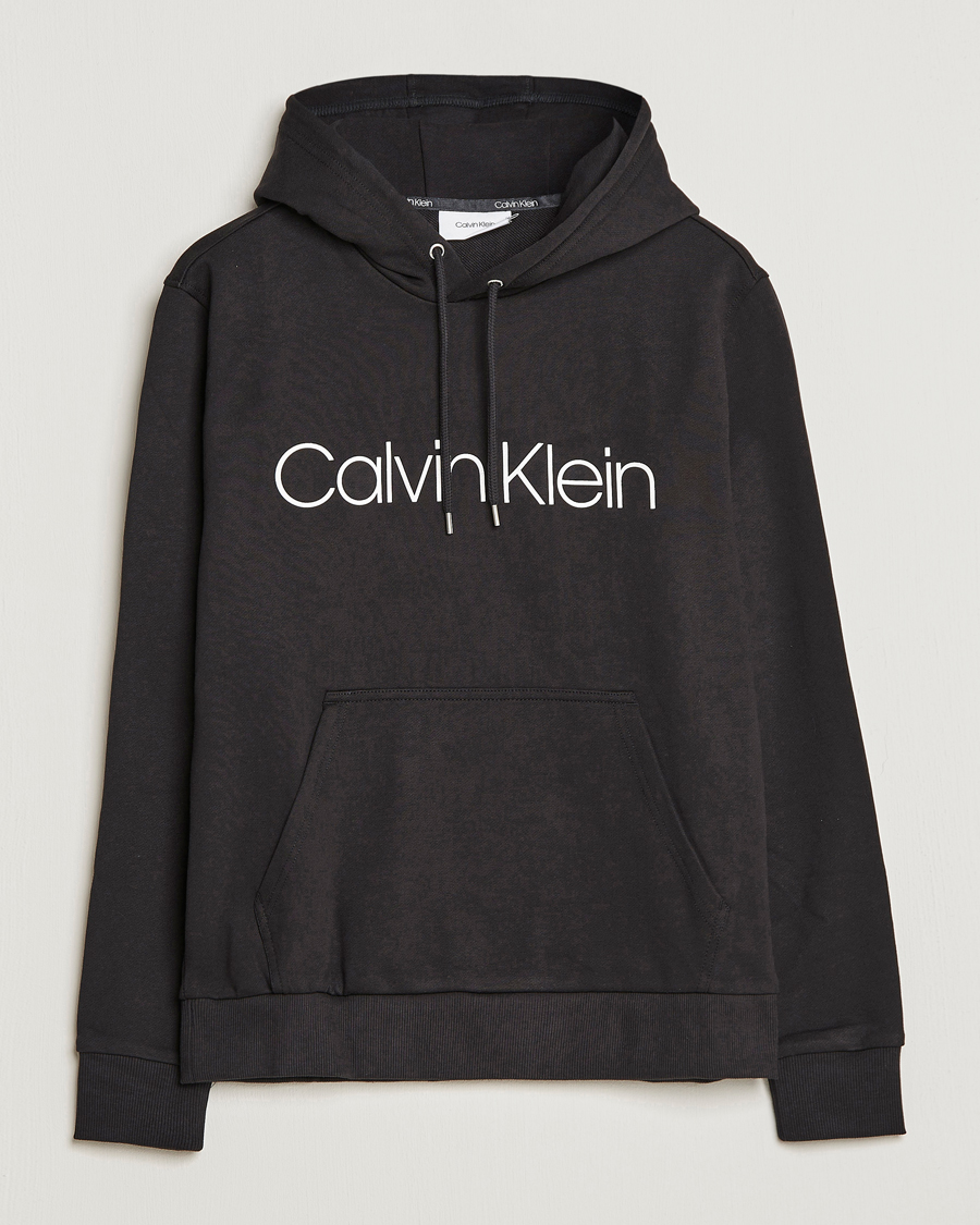 Men | Sweaters & Knitwear | Calvin Klein | Front Logo Hoodie Black