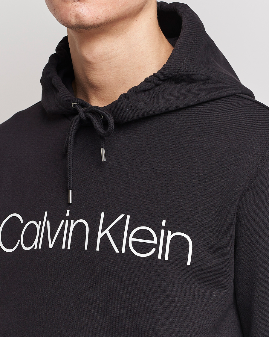 Men | Sweaters & Knitwear | Calvin Klein | Front Logo Hoodie Black