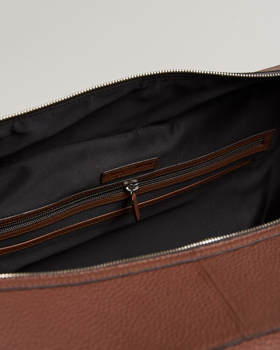 Men | Bags | Tiger of Sweden | Brome Grained Leather Weekendbag Brown