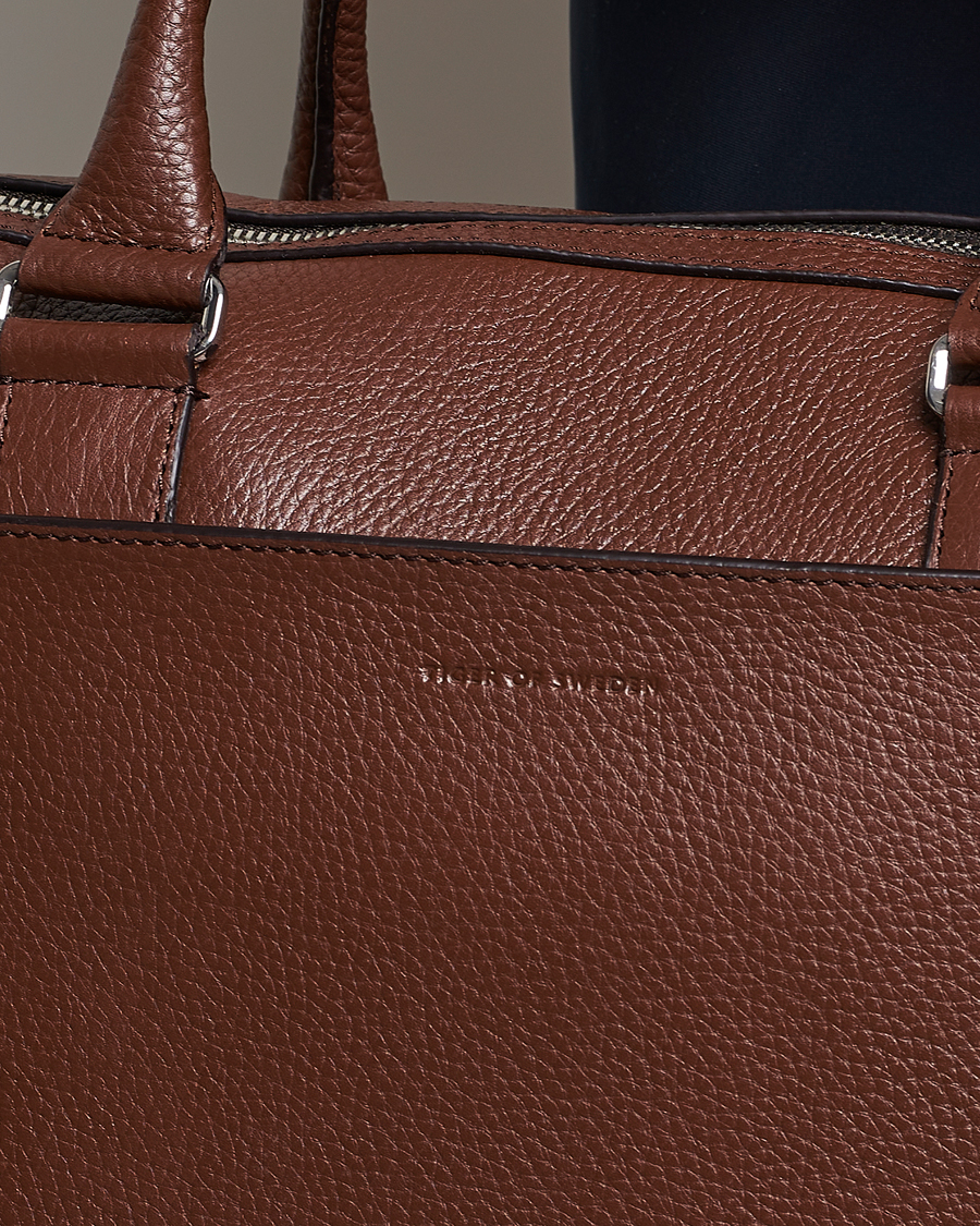 Men | Bags | Tiger of Sweden | Burin Grained Leather Briefcase Brown