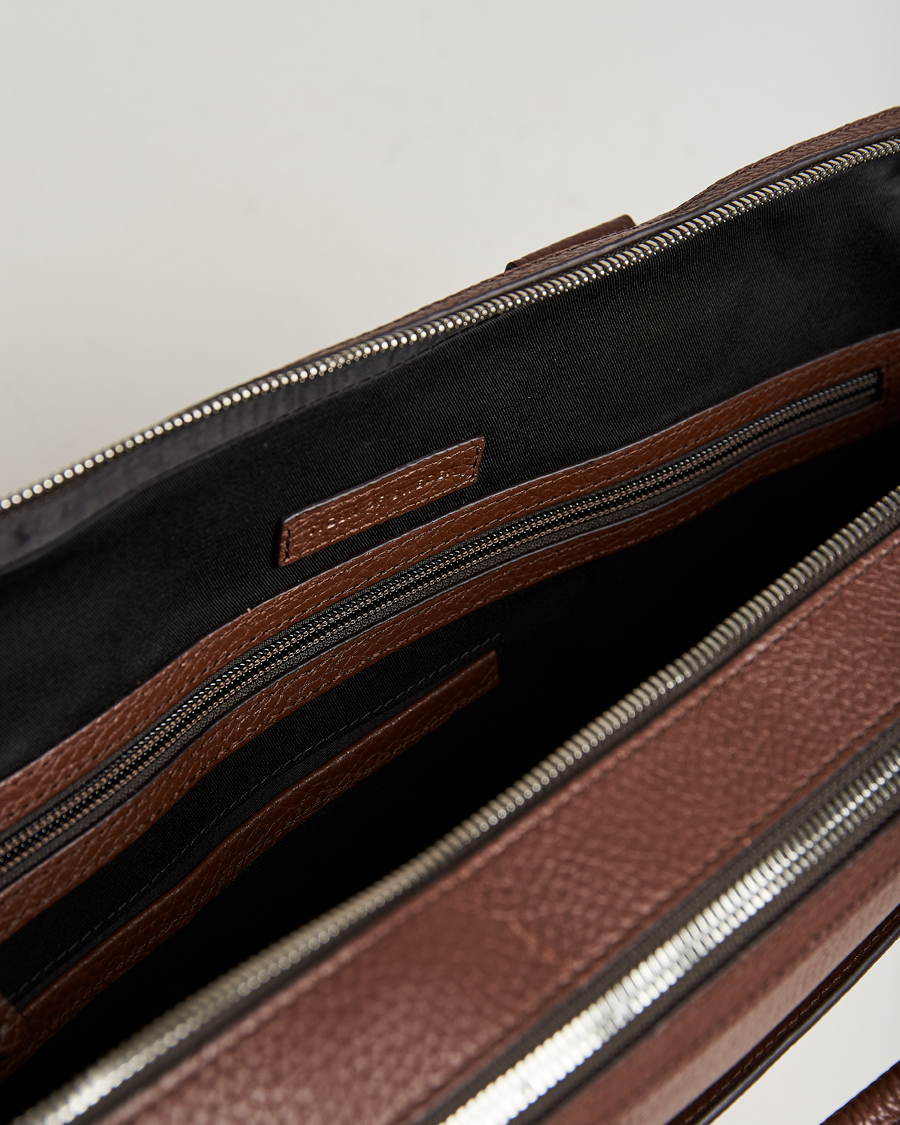 Men | Bags | Tiger of Sweden | Burin Grained Leather Briefcase Brown