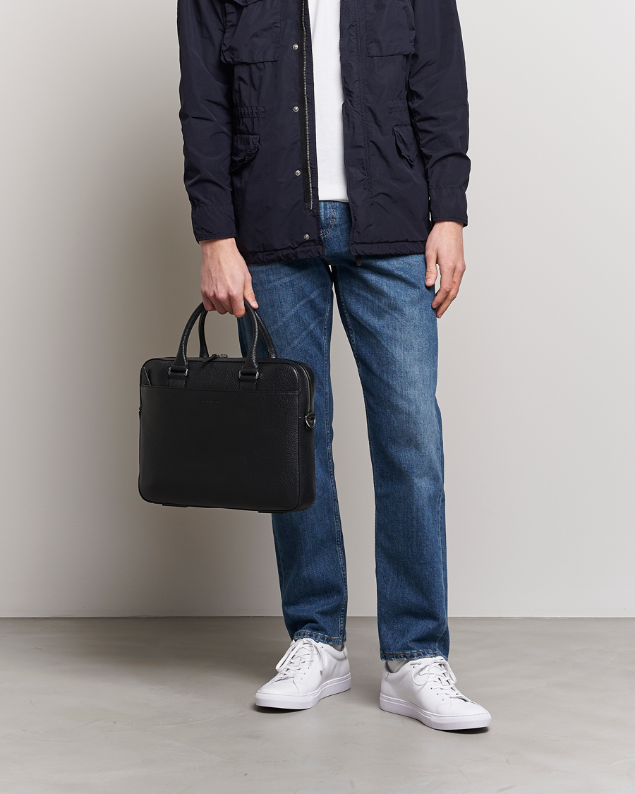 Men | Bags | Tiger of Sweden | Bosun Grained Leather Briefcase Black