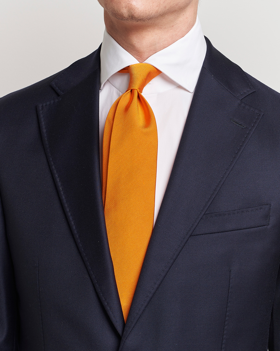 Men | Ties | Amanda Christensen | Plain Classic Tie 8 cm Orange