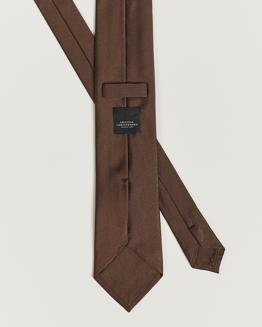 Men | Ties | Amanda Christensen | Plain Classic Tie 8 cm Brown