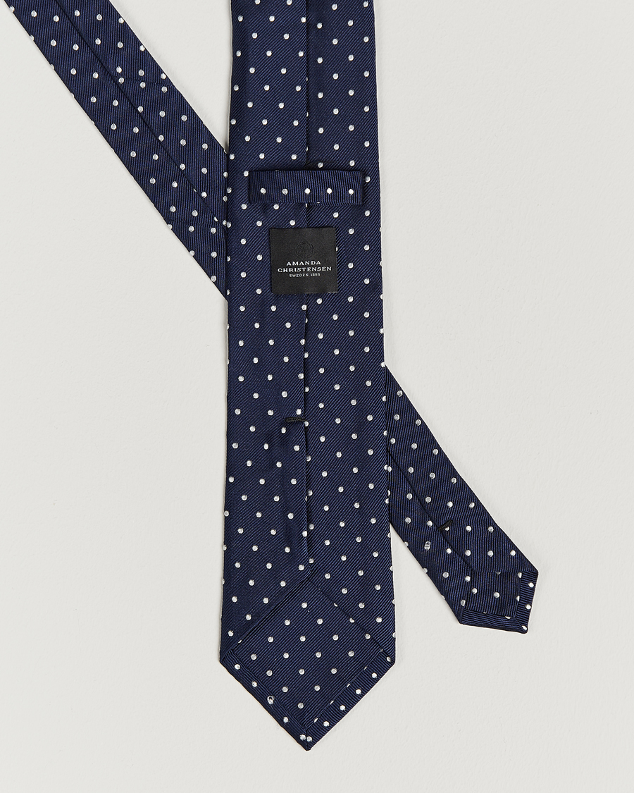 Men | Accessories | Amanda Christensen | Dot Classic Tie 8 cm Navy/White