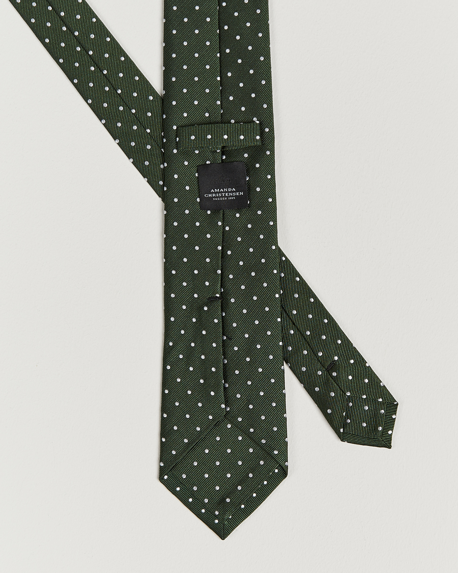 Men | Ties | Amanda Christensen | Dot Classic Tie 8 cm Green/White